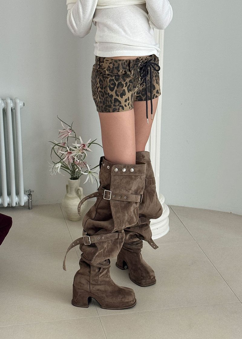 BUCKLE THIGH HIGH BOOTS