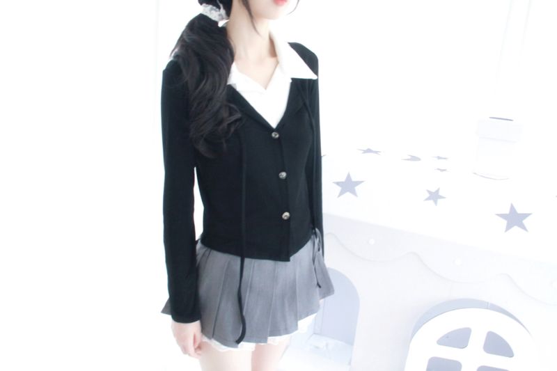 frill lace mini skirt 2color