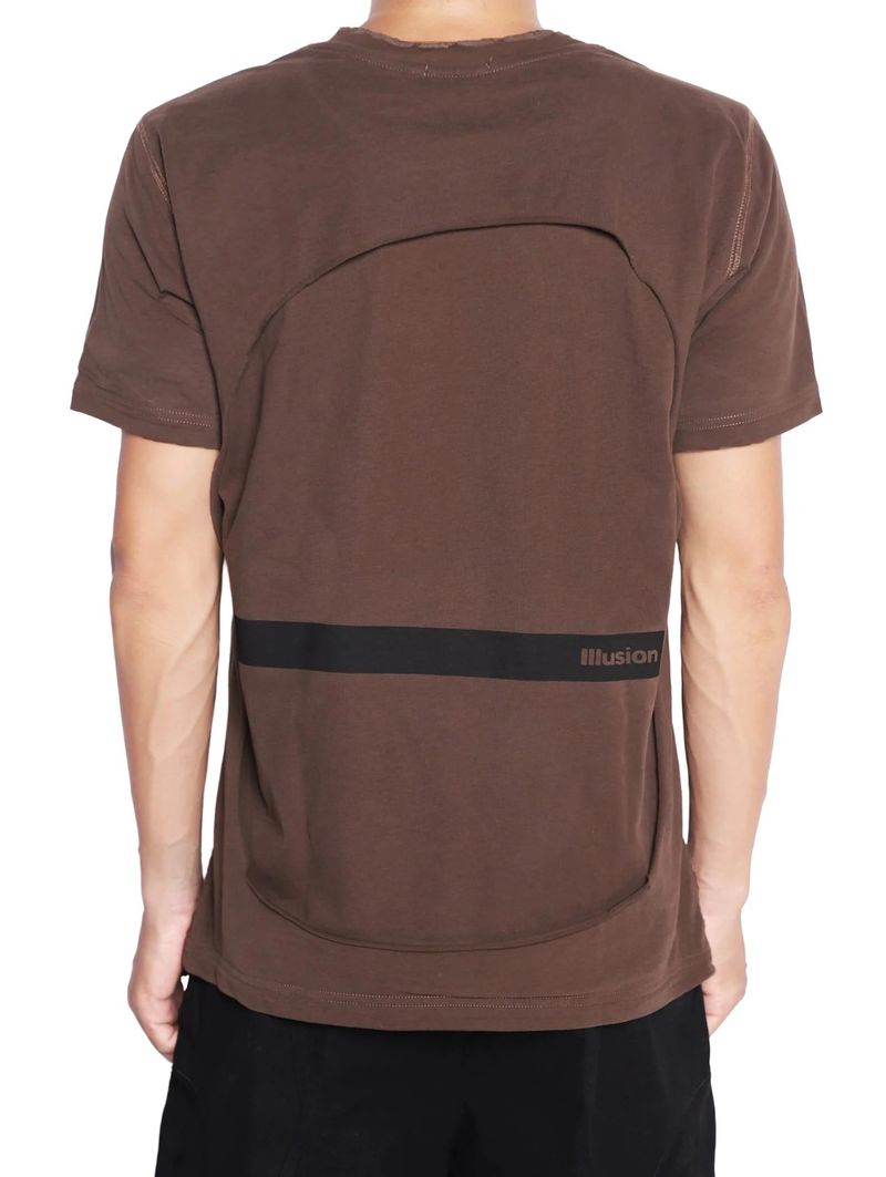 ILLUSION BROWN DISTRESSED TSHIRT