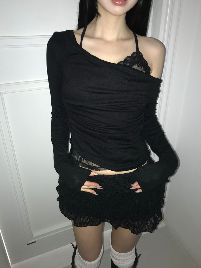 dear lace wrap top (2 color)