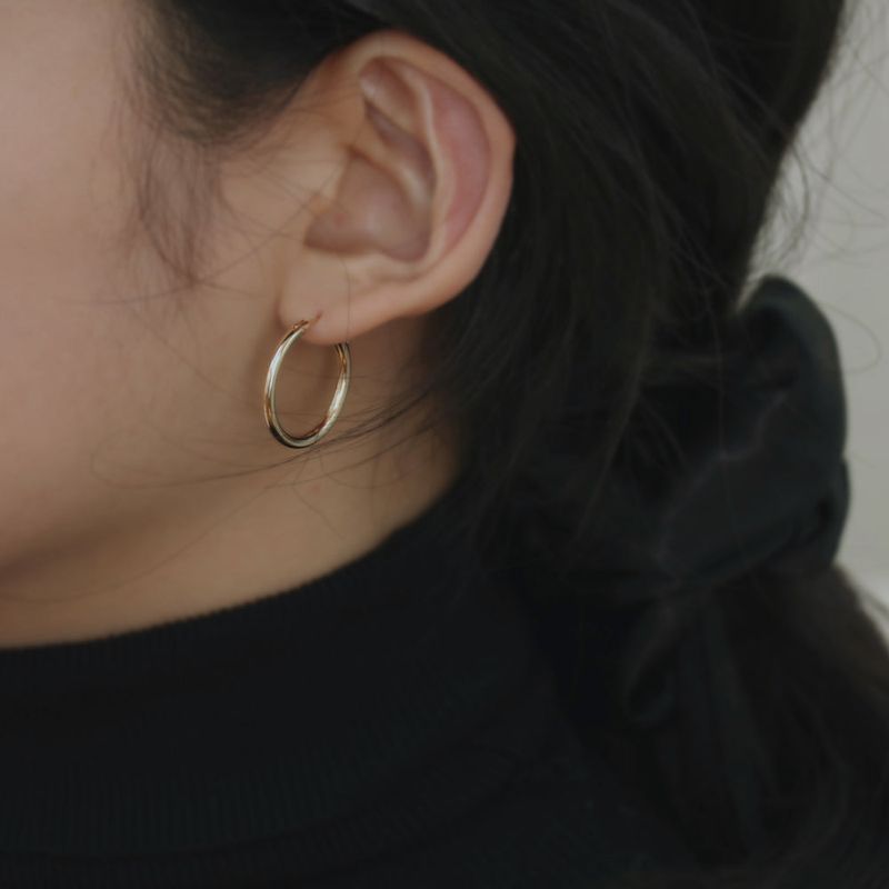 14K GOLDFILLED RING EARRING (M size)