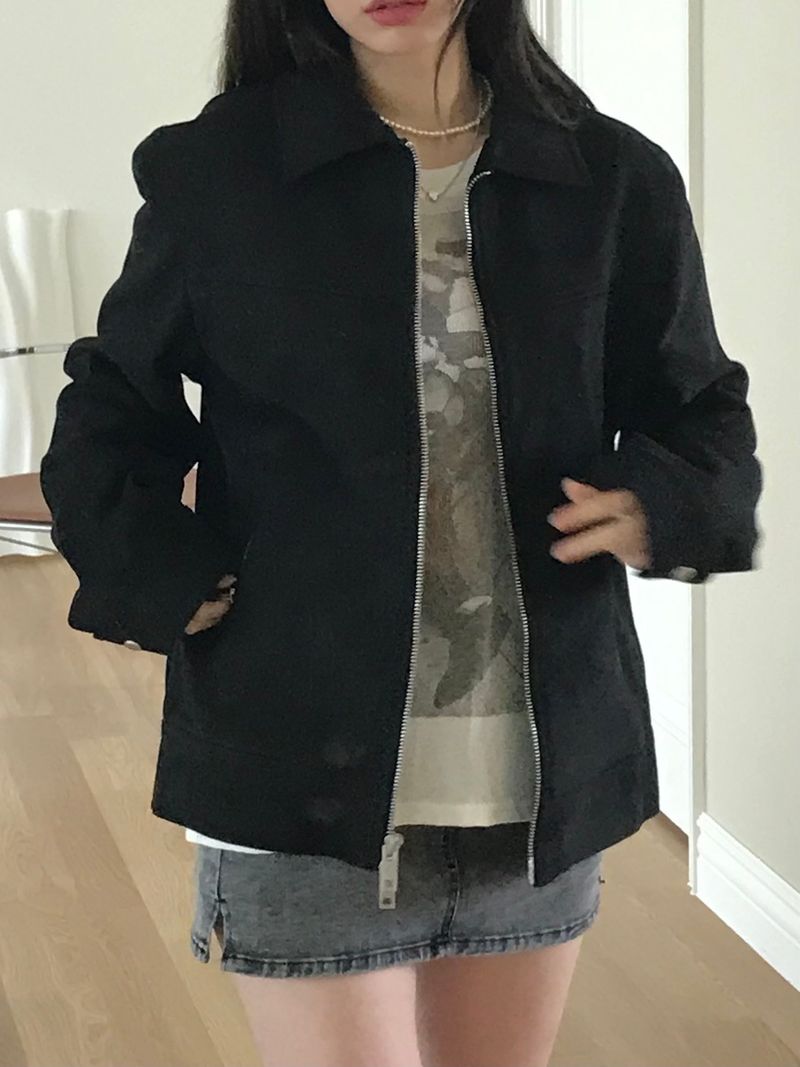 Pont-neuf suede collar jacket