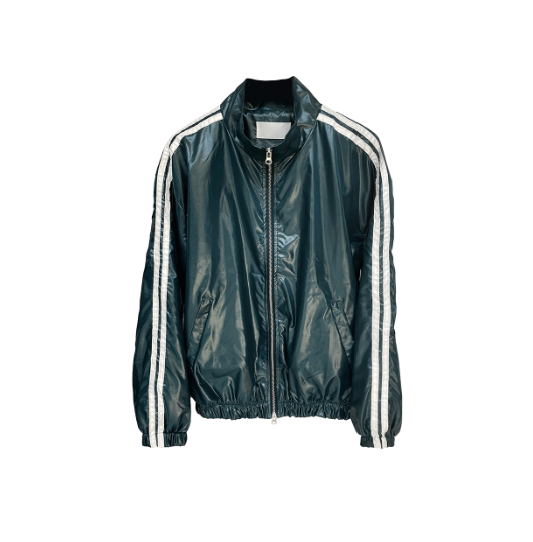 glossy track windbreaker