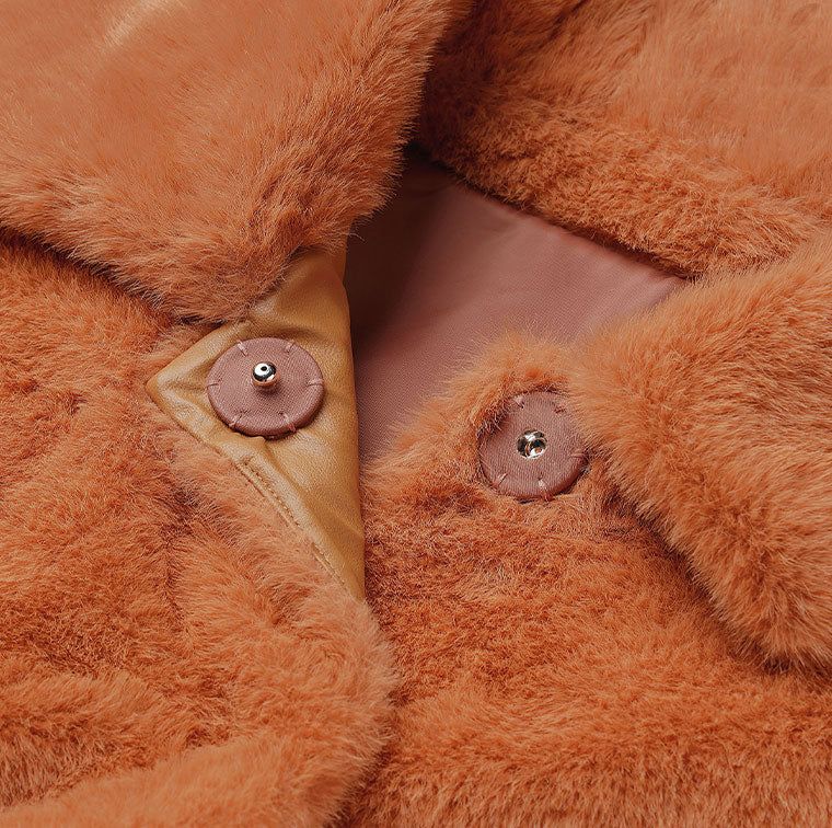 FAKE FUR SHORT COAT_ORANGE