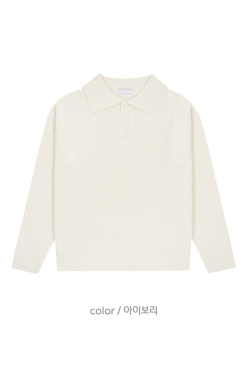 Open collar hachi knit