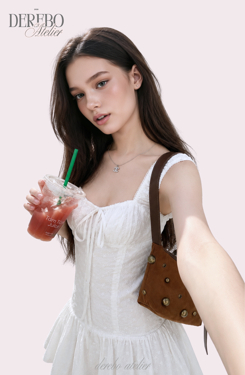 White Bustier Punching Dress Set