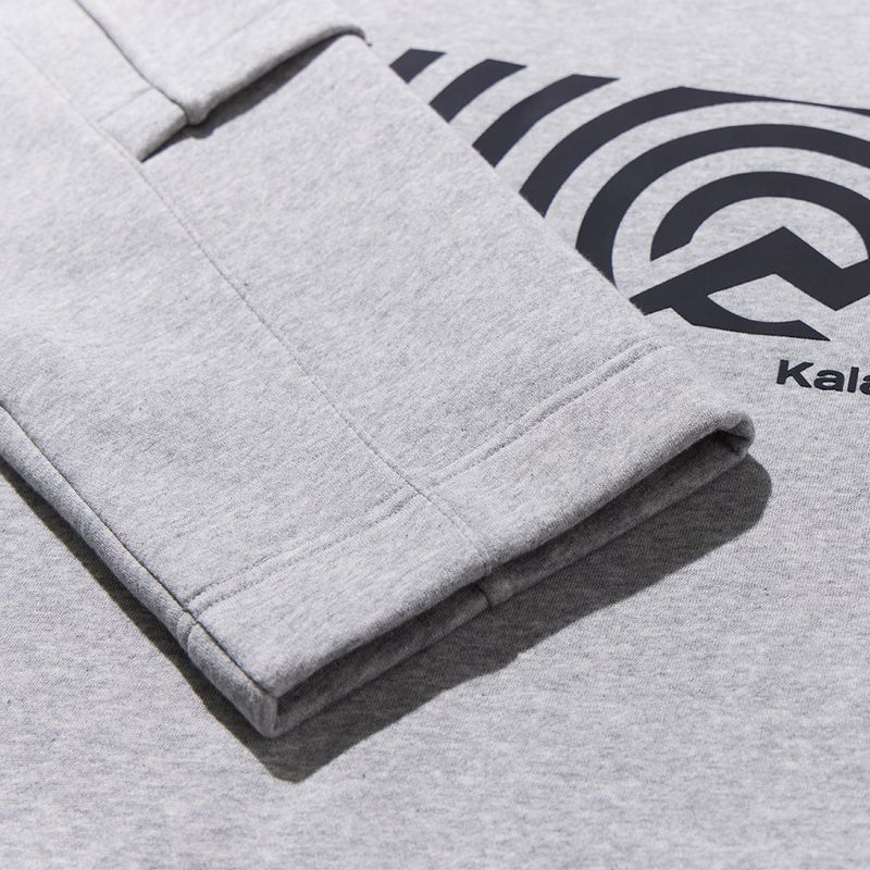 Cotton Napping Round Sweat Shirt - M/GREY