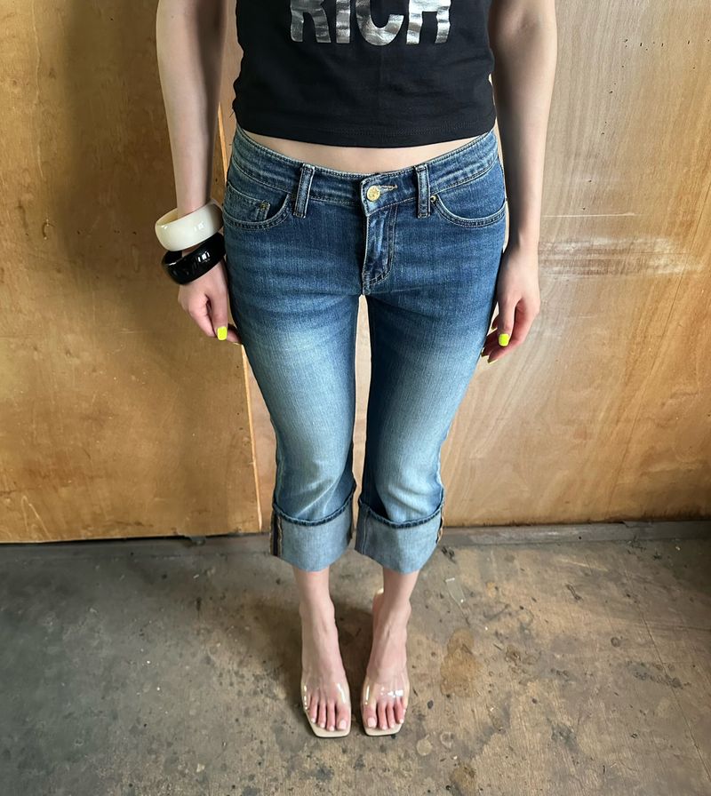 roll up capri denim