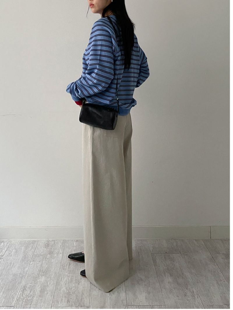 Stripe Raglan Loose Fit Sweatshirt