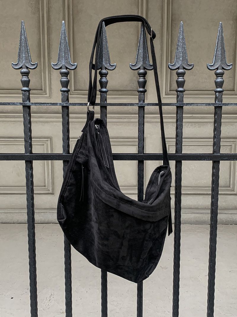 Camel Suede Crossbody Bag