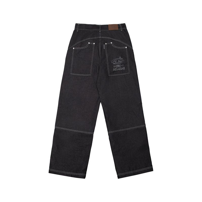 RAW DENIM CARPENTER PANTS [BLACK]