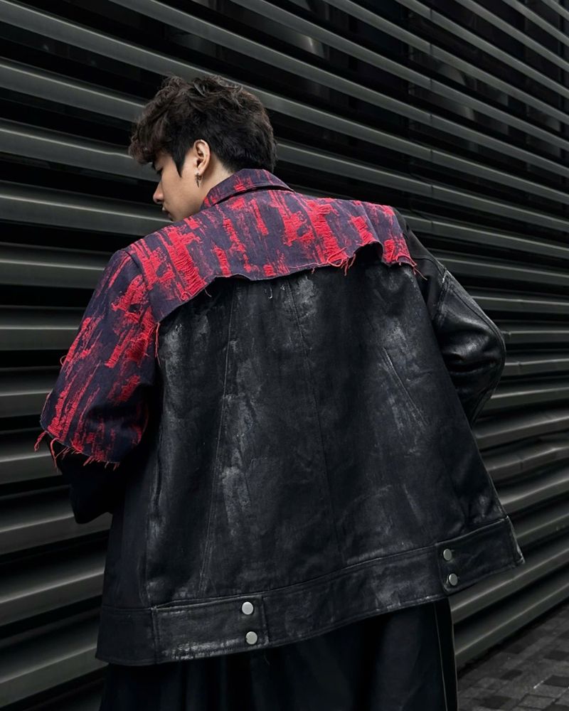 DISTRESSED WAX DENIM JACKET