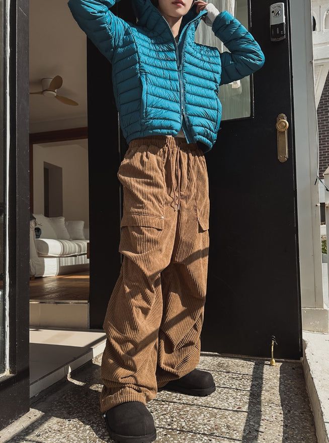 Melty Rivet Corduroy Wide Pants