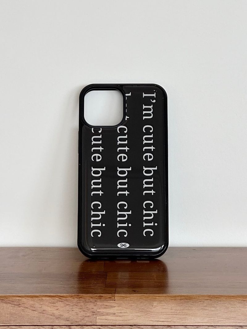 [MADE] cute but chic lettering epoxy bumper case_black