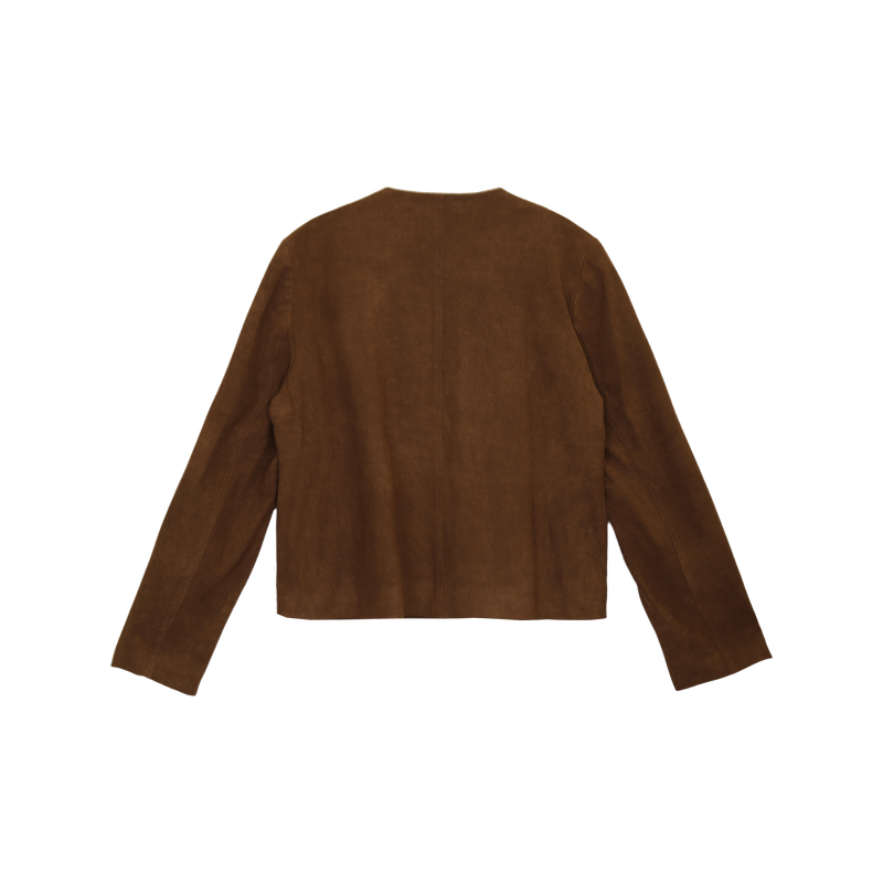 FRILL POCKET SUEDE JACKET (2 COLORS)