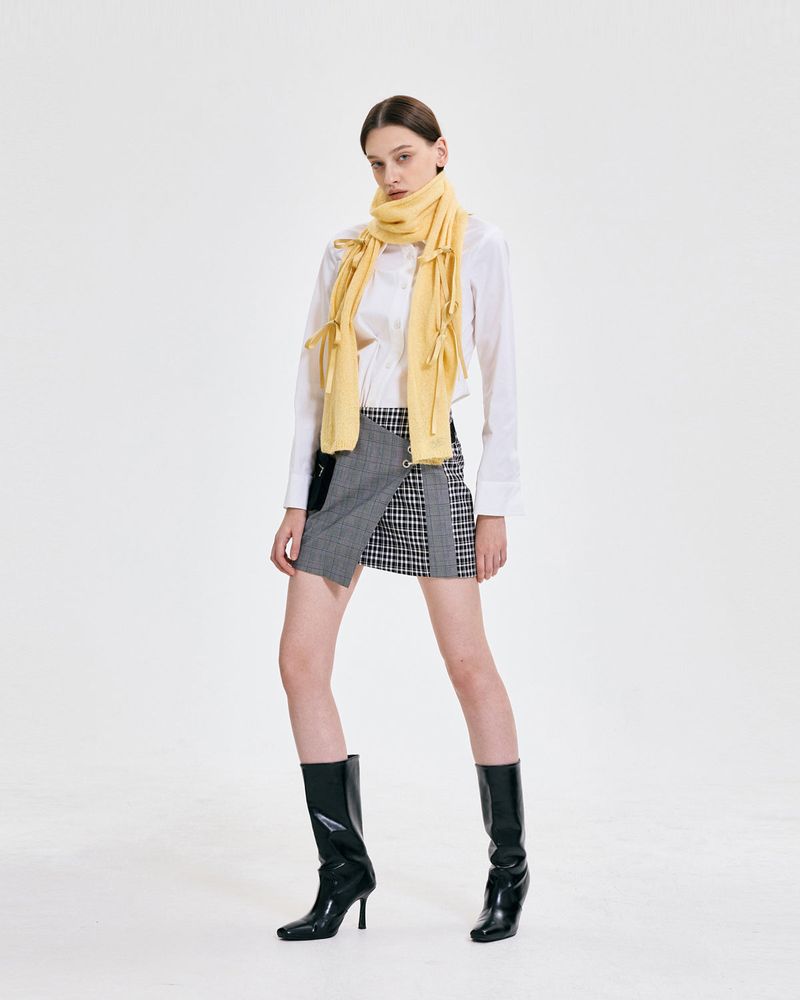 Ribbon Tied Muffler _ YELLOW