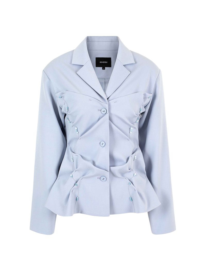 DOZI - Beaded Slim Jacket _ Sky Blue
