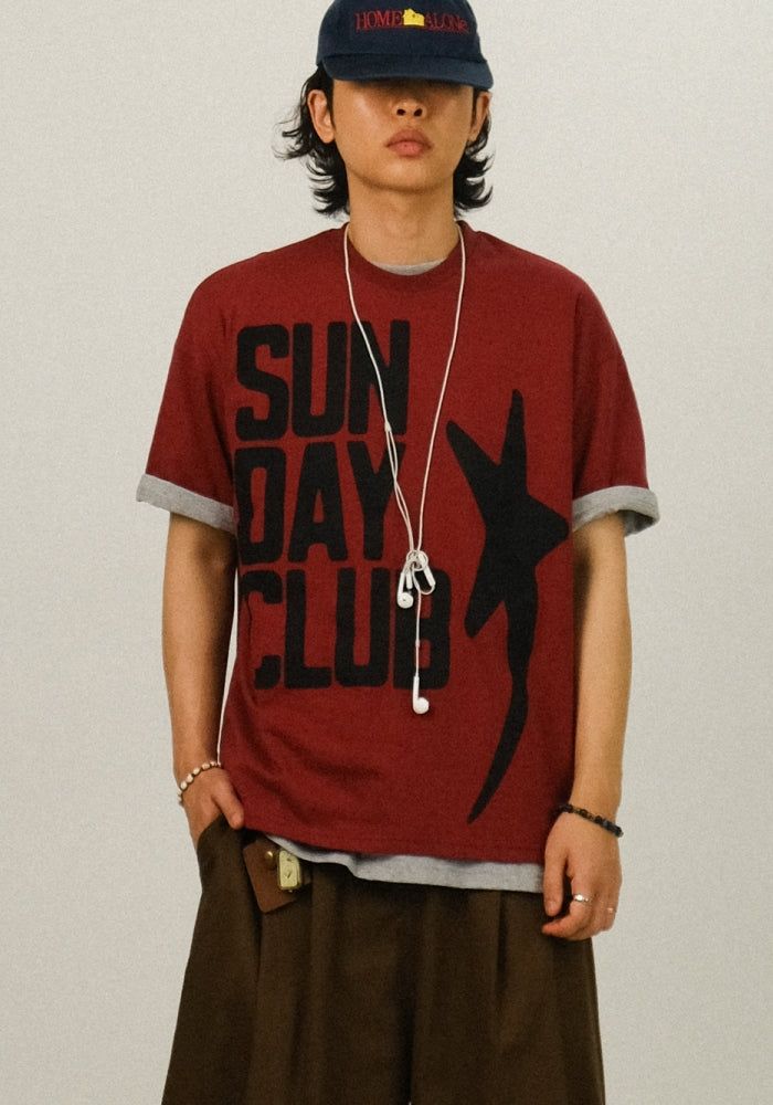 SEMIKAJI（セミカジ）の「トム サンデー プリンティング ハーフスリーブ Tシャツ（トップス）」