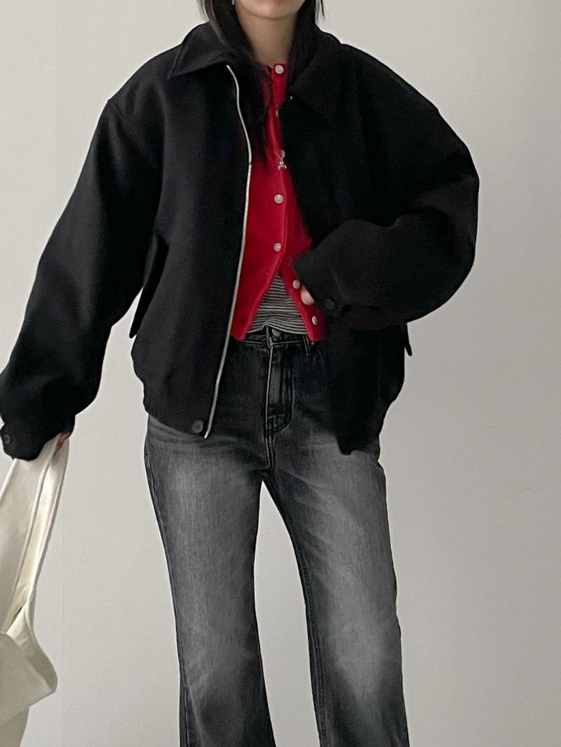 [unisex] 641 cat-washed bootcut denim pants