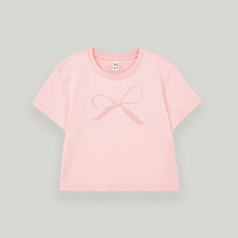 Pink Ribbon Semi-Crop T-Shrit