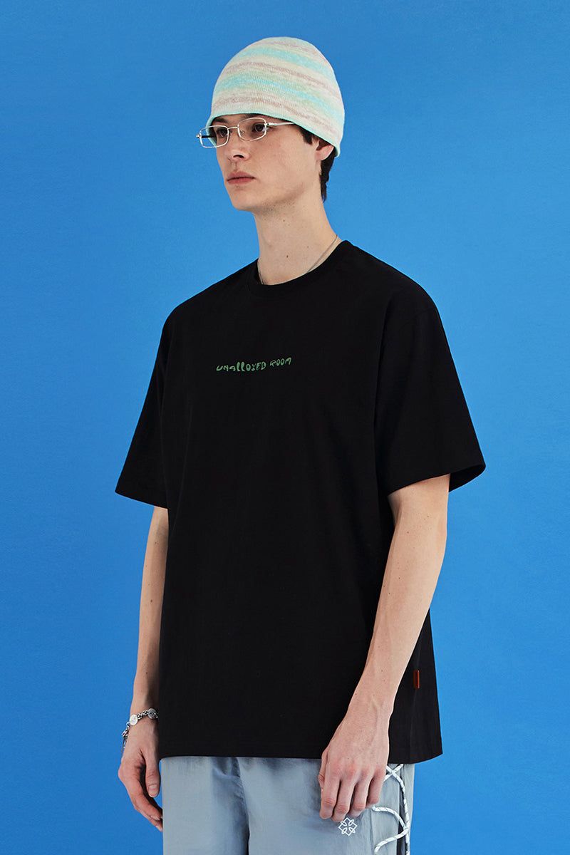 LOGO LEAF T SHIRT / BLACK