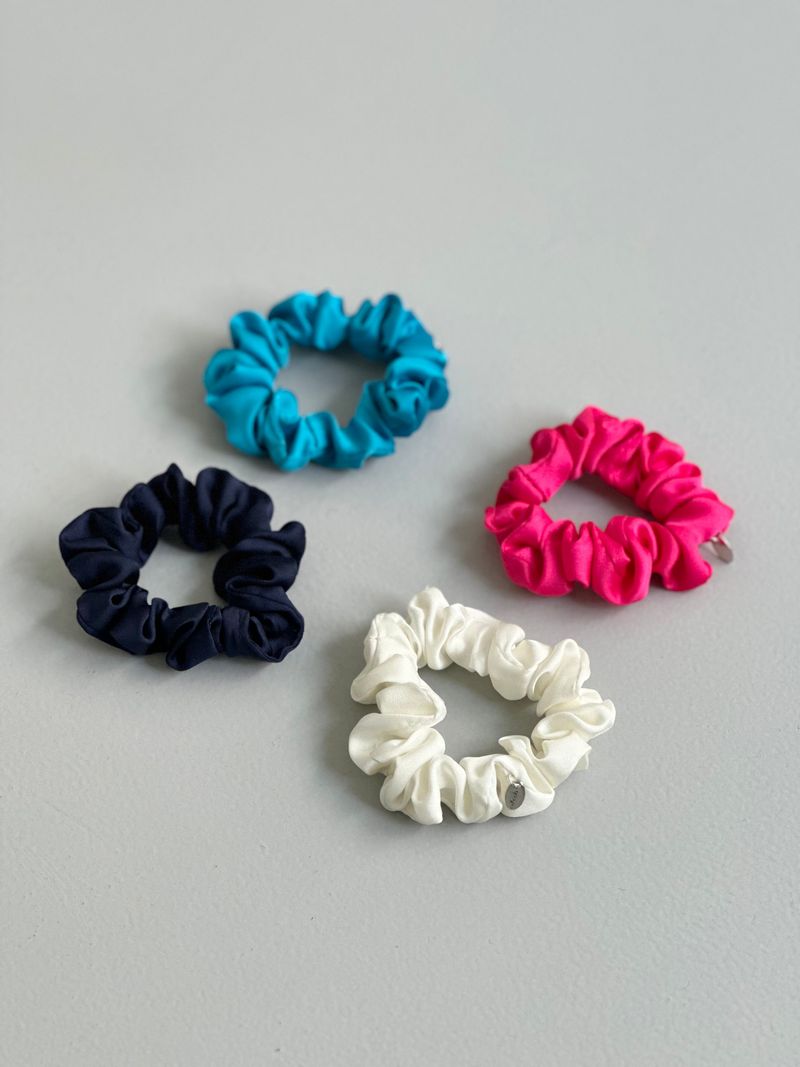 mini satin scrunchie - 4set