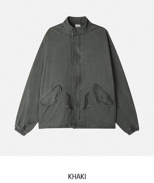 Mauve Washed Short Fishtail Bomber Jacket