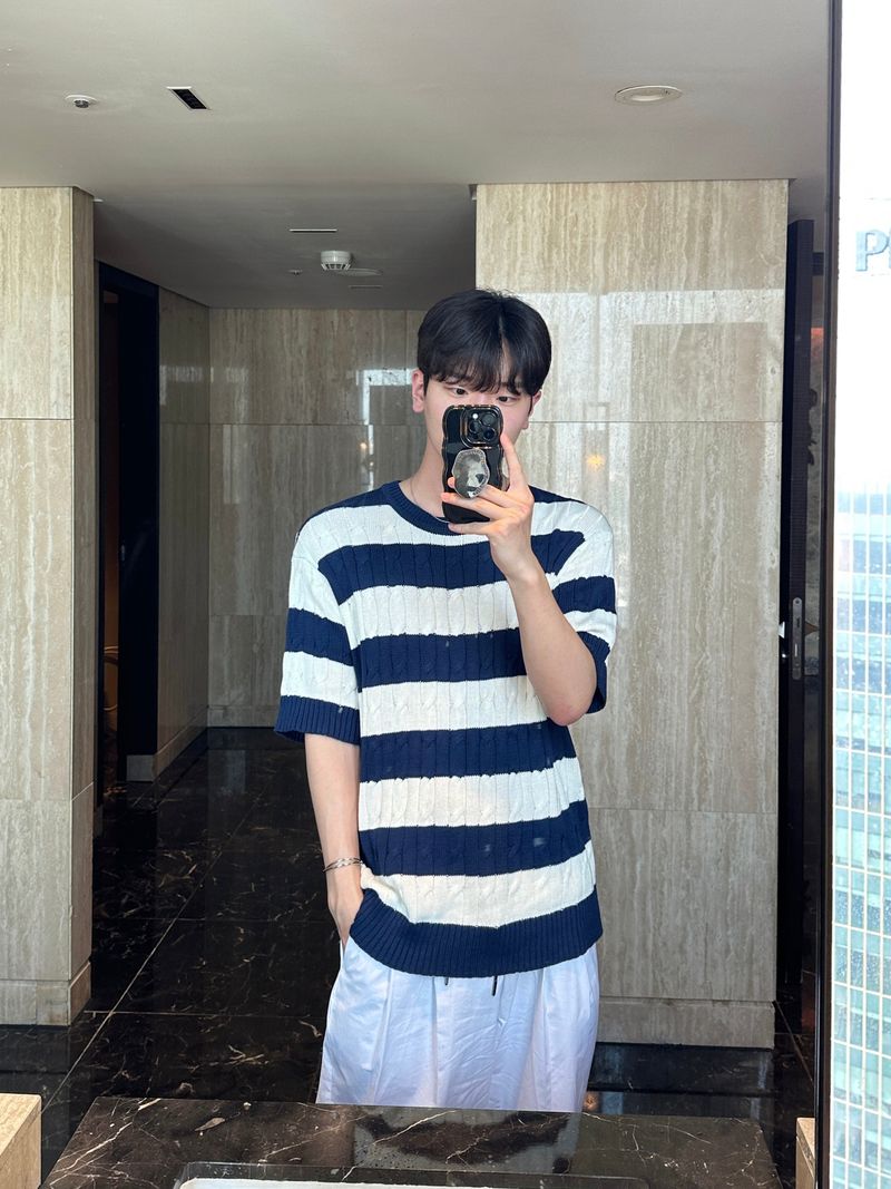 MR Cable Stirpe half knit
