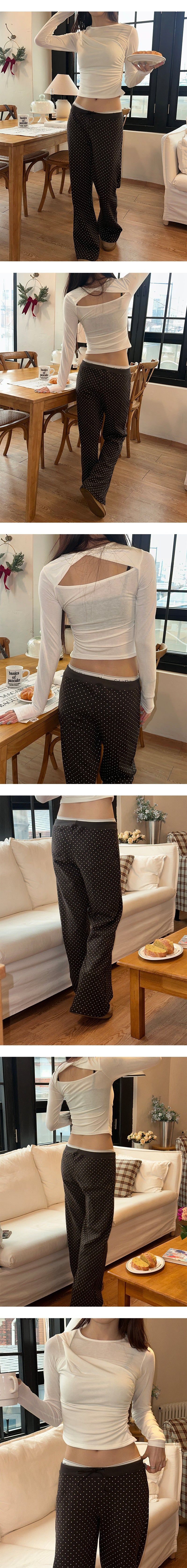 Dot row banding pants(3color)
