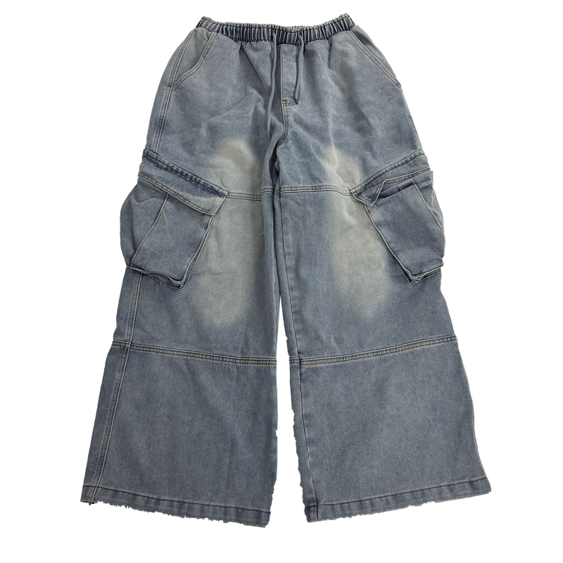 retro denim cargo pants