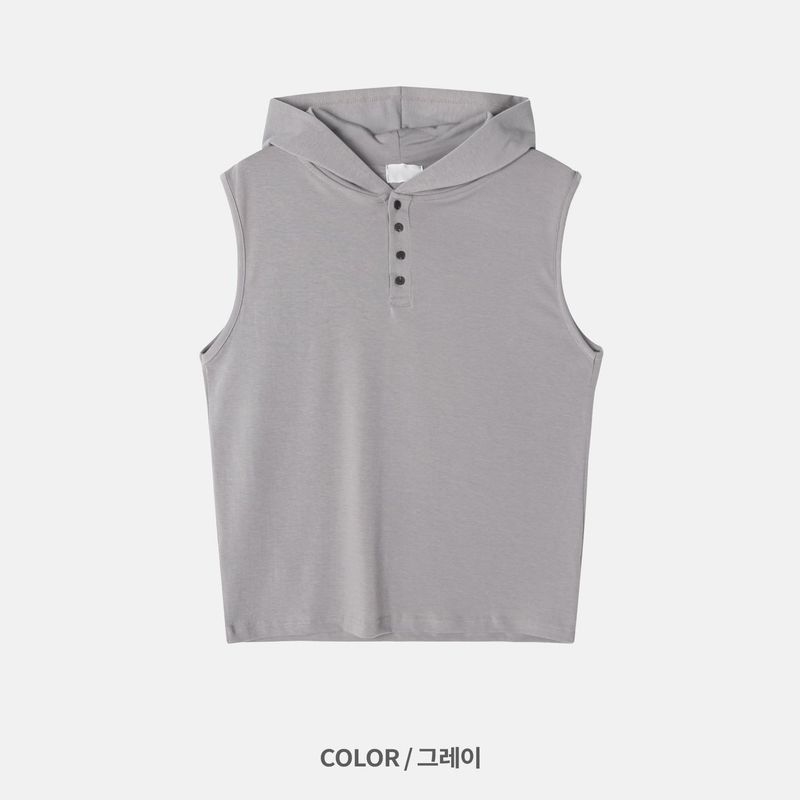 Arm Sleeveless Hooded Top