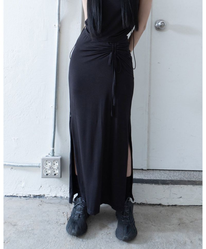 DESERT SHIRRING SLIT SK BLACK