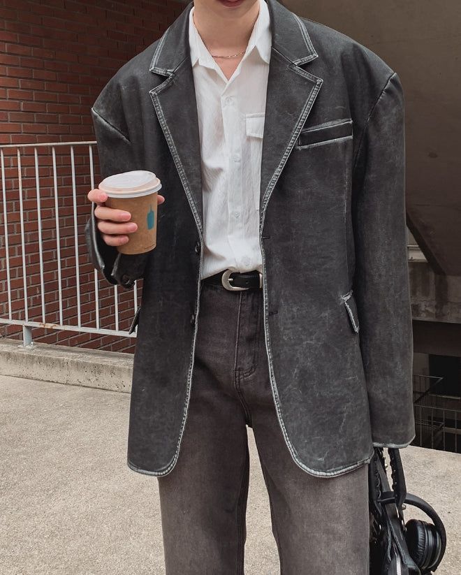 Use Vintage Leather Blazer