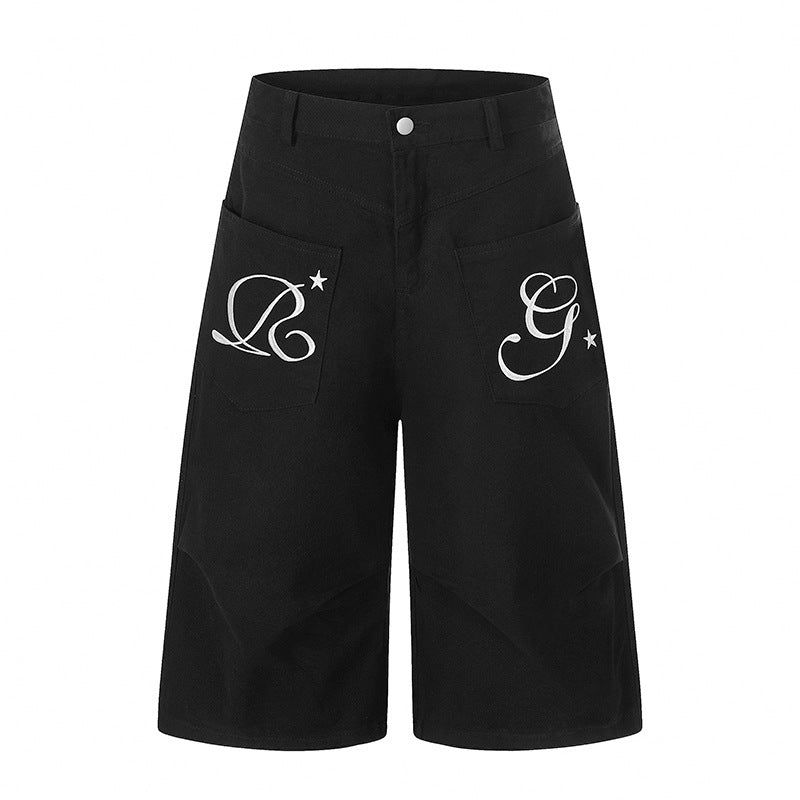 Lettering Pocket Bermuda Pants