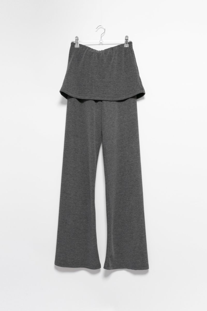 boot-cut banding skirt pants(2colors)