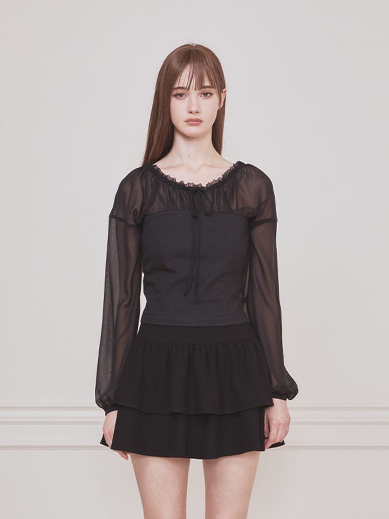 Not your rose（ノットユアローズ）の「Erica top (Black)（Tops）」