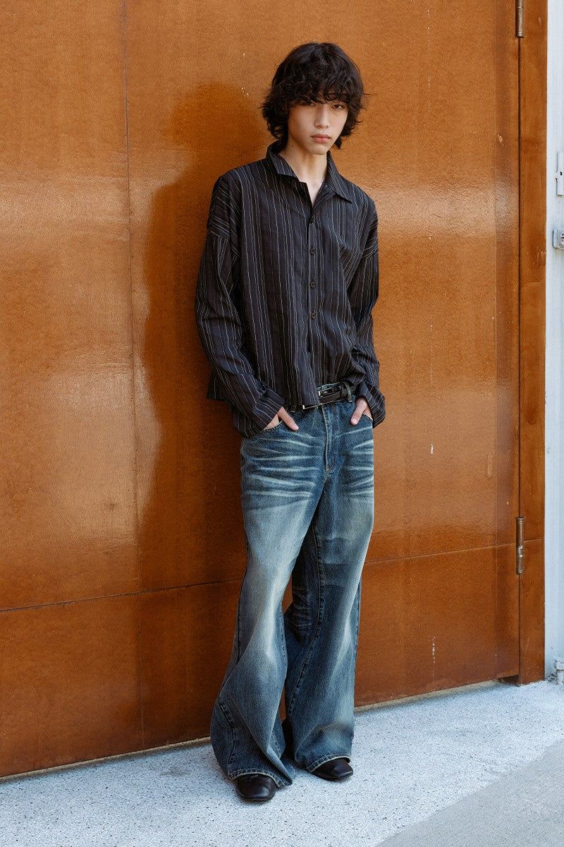 Washed Straight Leg Jeans