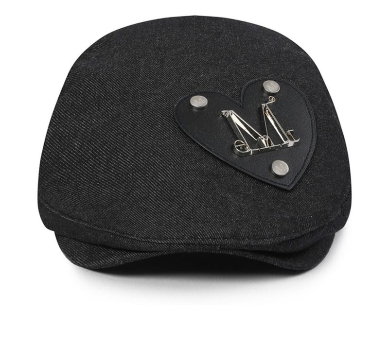 TIKI METAL LOGO HEART PATCH DENIM HUNTING CAP UNISEX