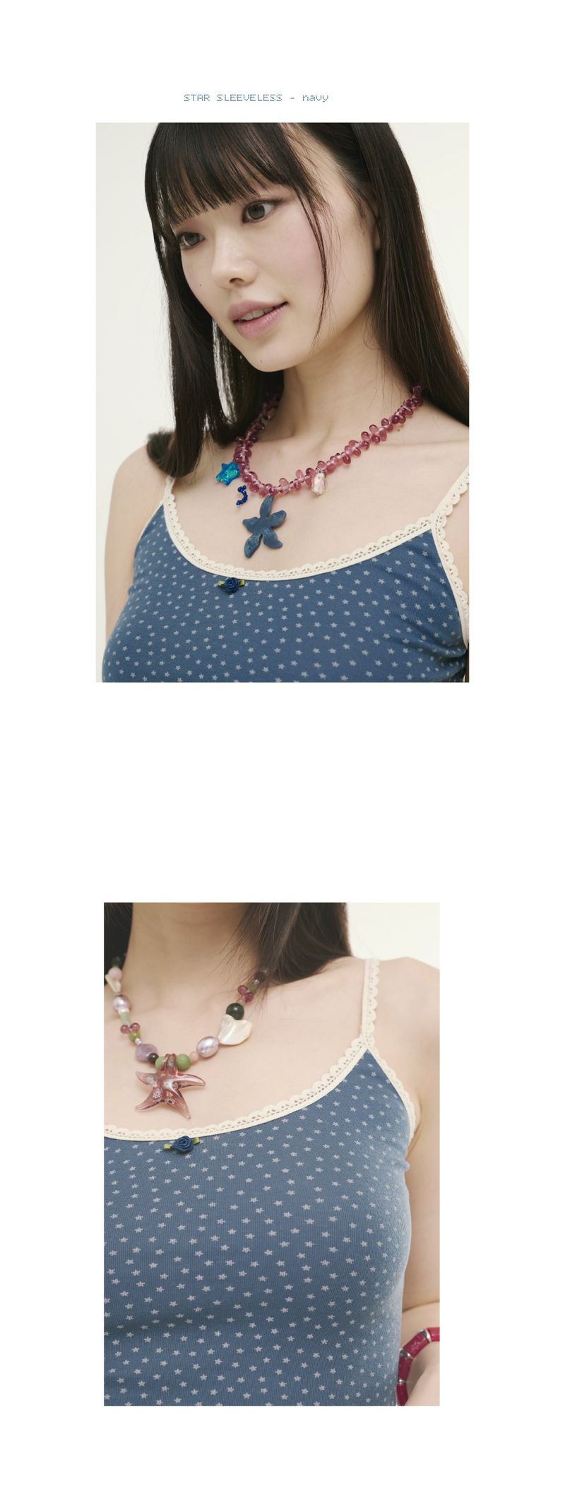 star sleeveless navy