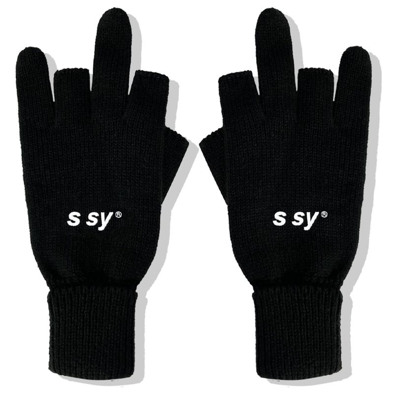 S SY(エスエスワイ)の「logo finger cross gloves(Fashion Accessories)」