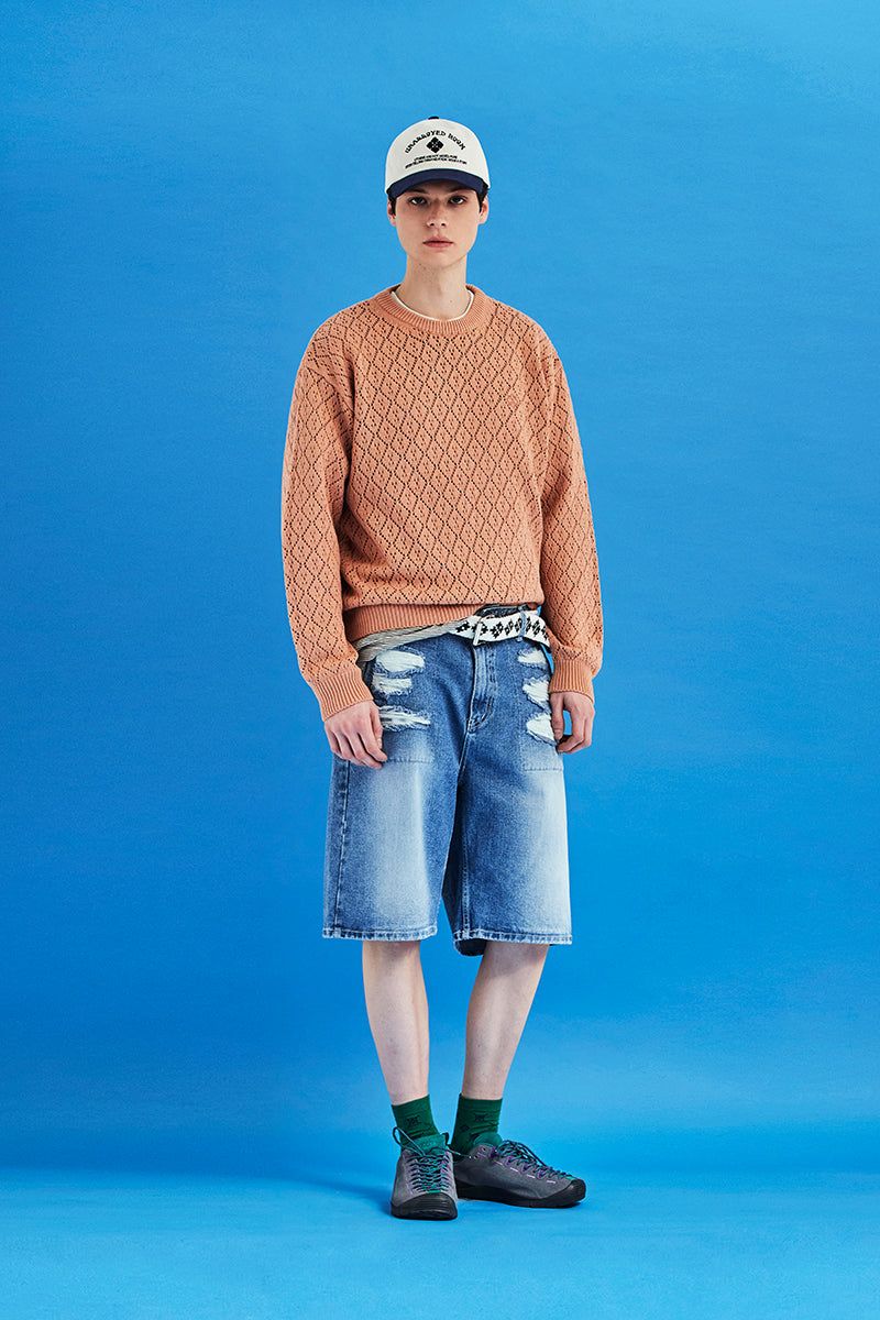 ARGYLE KNIT BELT / IVORY