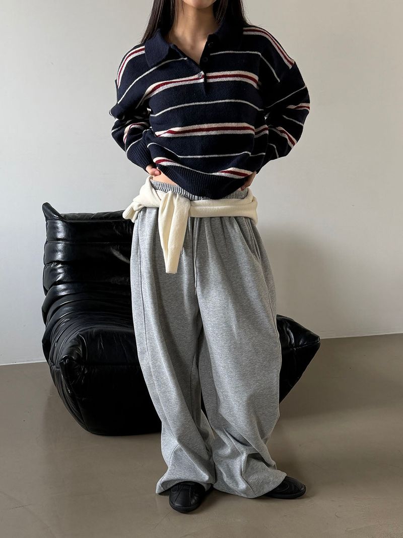 Edge ilne wide sweat pants(3color)