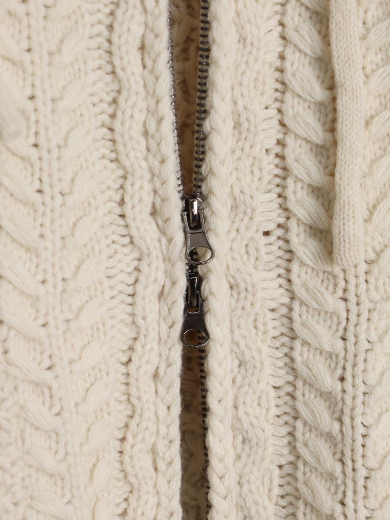 Heart knit zip-up