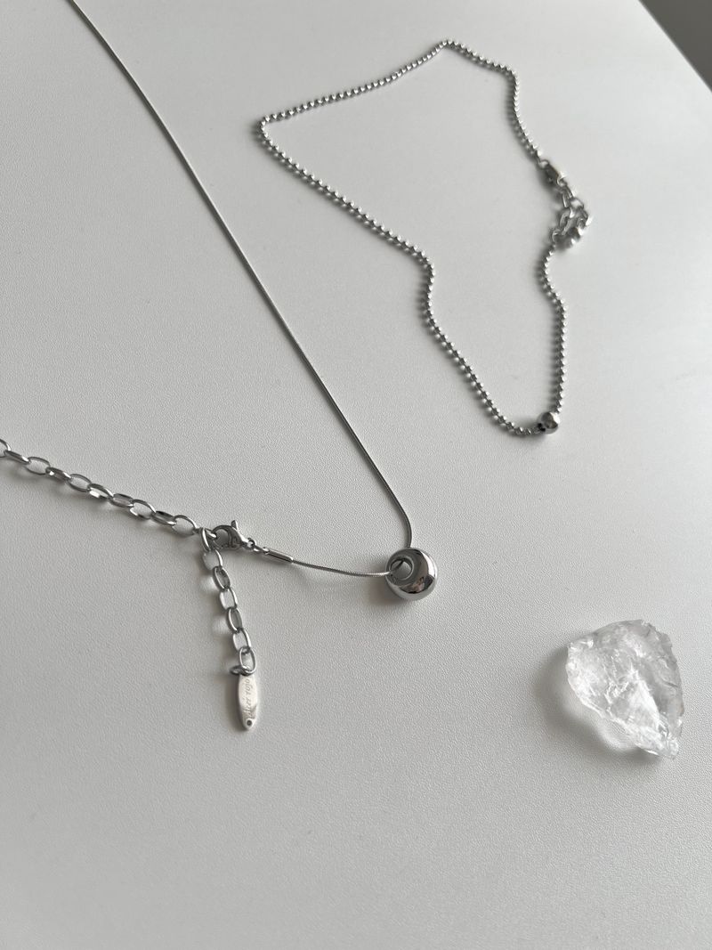 ddo vertical bold donut coin two way long layered necklace