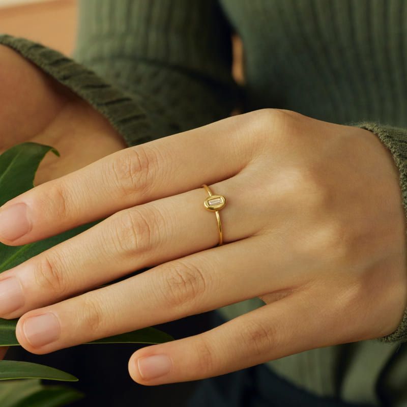 weamondz（ウィアモンズ）の「Silver Oval Baguette Ring（Accessories）」