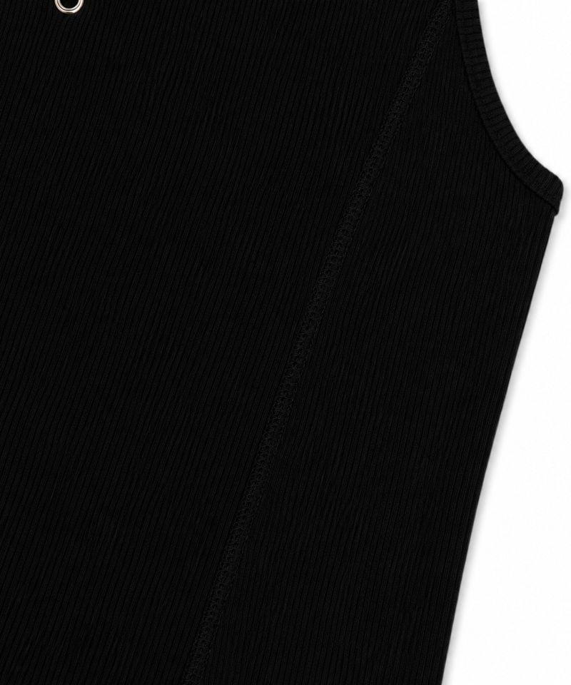 Eyelet halterneck sleeveless - BLACK