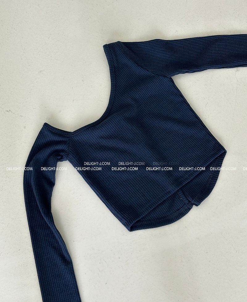 shoulder unbalanced ribbed cardigan