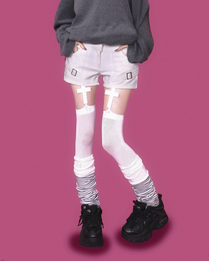 poki striped long leg warmer (2color)