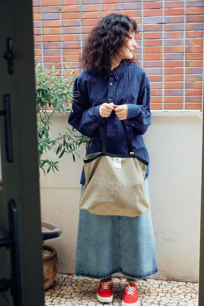 faff（ペプ）の「ショッパーバッグウールオリーブ（バッグ）」