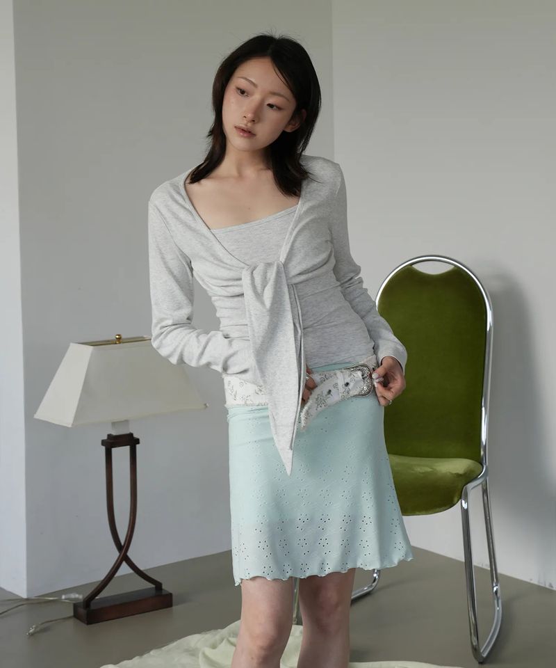 Mint Streched Midi Skirt (2sizes)